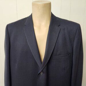 1950s sport coat 46R textured black wool mid century